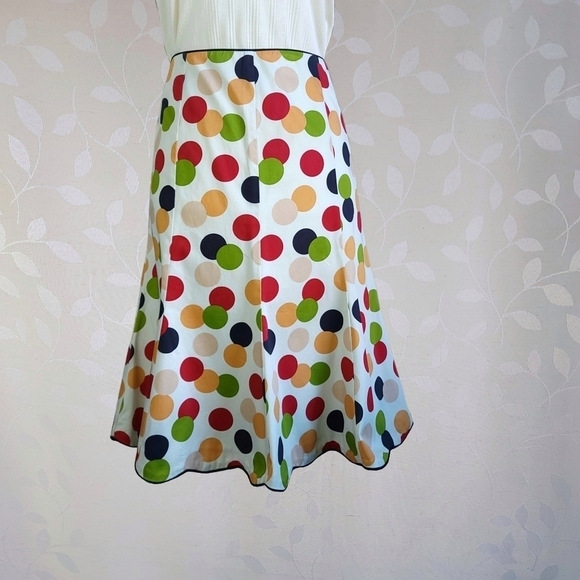 Gigi Retro Mutli Color Polka Dot Scallop Hem Tulip Flare Skirt Small - Picture 3 of 16